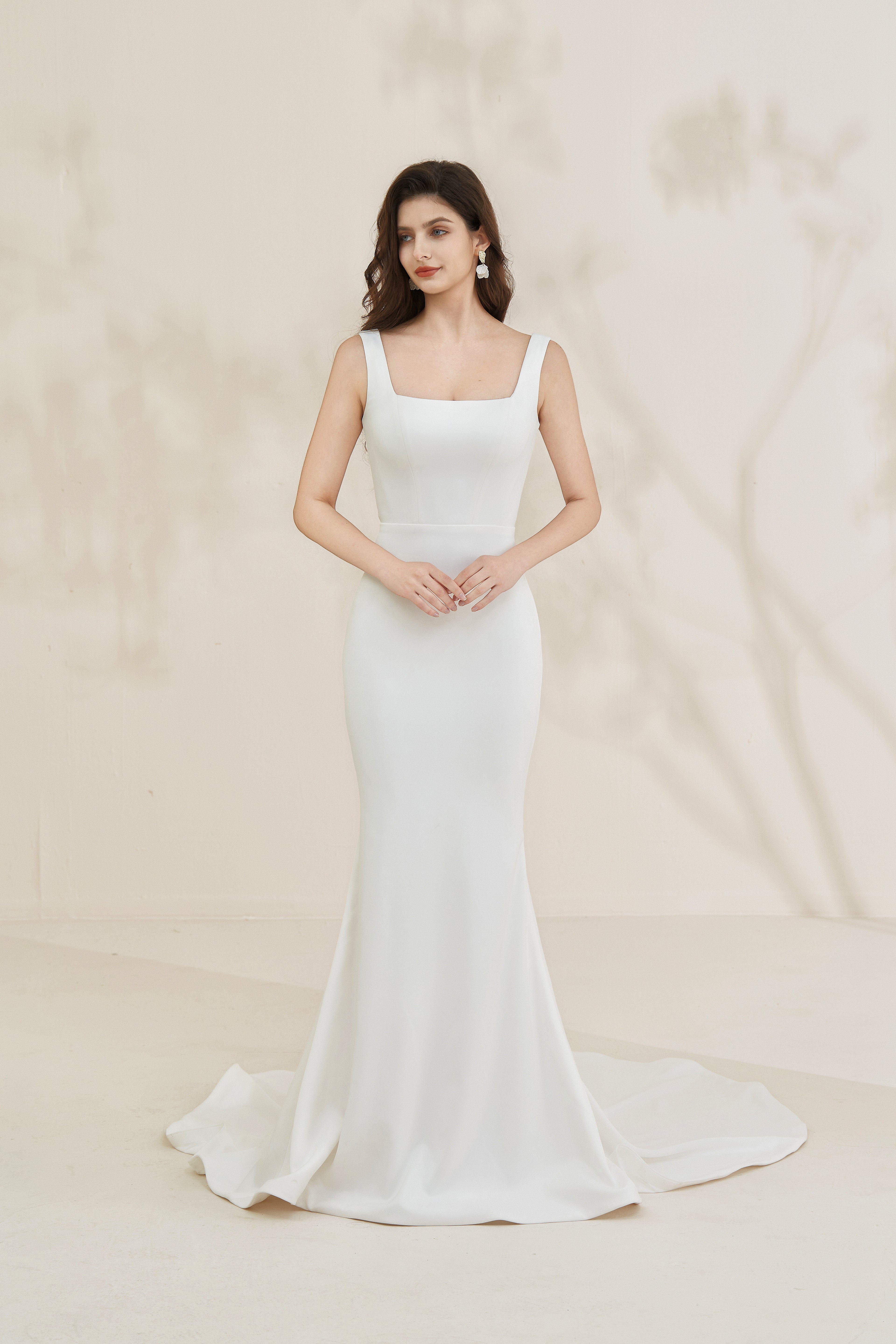 Meerjungfrau-Brautkleid aus weichem Satin LVB2669