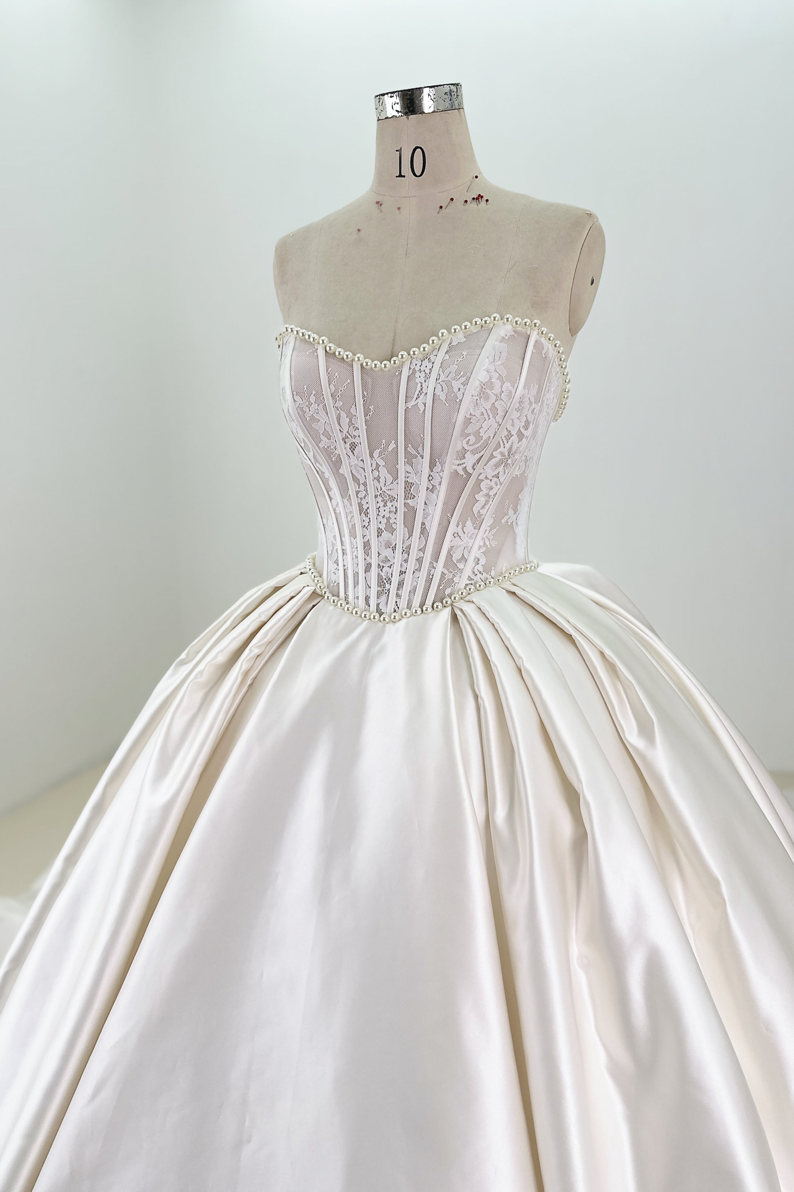 LUXUS SATIN SPITZE BALLKLEID BRAUTKLEID LVB2534