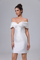 SEXY SATIN-BRAUTKLEID MIT ABNEHMBARER SCHLEPPE LVB2532