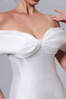 SEXY SATIN-BRAUTKLEID MIT ABNEHMBARER SCHLEPPE LVB2532