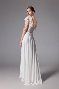 Strandinspiriertes A-Linien-Brautkleid aus Spitze LVS2402