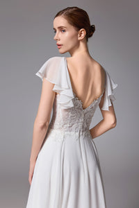 Strandinspiriertes A-Linien-Brautkleid aus Spitze LVS2402