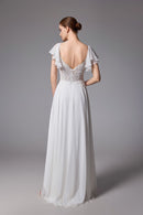 Strandinspiriertes A-Linien-Brautkleid aus Spitze LVS2402