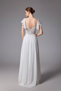 Strandinspiriertes A-Linien-Brautkleid aus Spitze LVS2402