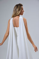 Schlichtes trägerloses Satin-Brautkleid mit Cat-Eye-Ausschnitt LVB2522
