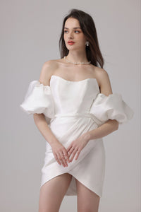 Kurzes Mini-Brautkleid LVB2632