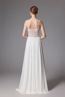 Perlenbesetztes Brautkleid mit romantischem Chiffonrock LVS2407