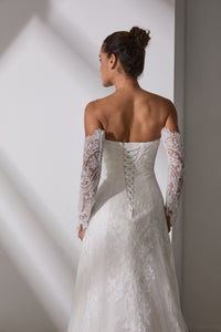 Alles-inklusive-Paket: Brautkleid, Schleier, Handschuhe aus Spitze - Limitierter Sonderpreis LVB2701