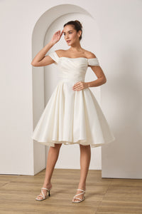 Knielanges  Hochzeitskleid, kurzes Brautkleid LVB2703