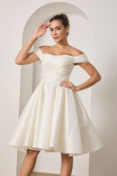 Knielanges  Hochzeitskleid, kurzes Brautkleid LVB2703