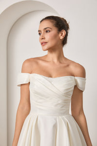 Knielanges  Hochzeitskleid, kurzes Brautkleid LVB2703