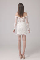 Kurzes Spitzenbrautkleid LVB2631