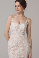 Meerjungfrau-Brautkleid mit floraler Spitze LVB2663