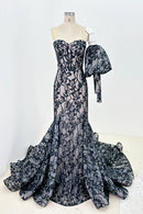 Einzigartiges, schlichtes, spitzes Etuikleid im Meerjungfrauen-Stil LVB2693