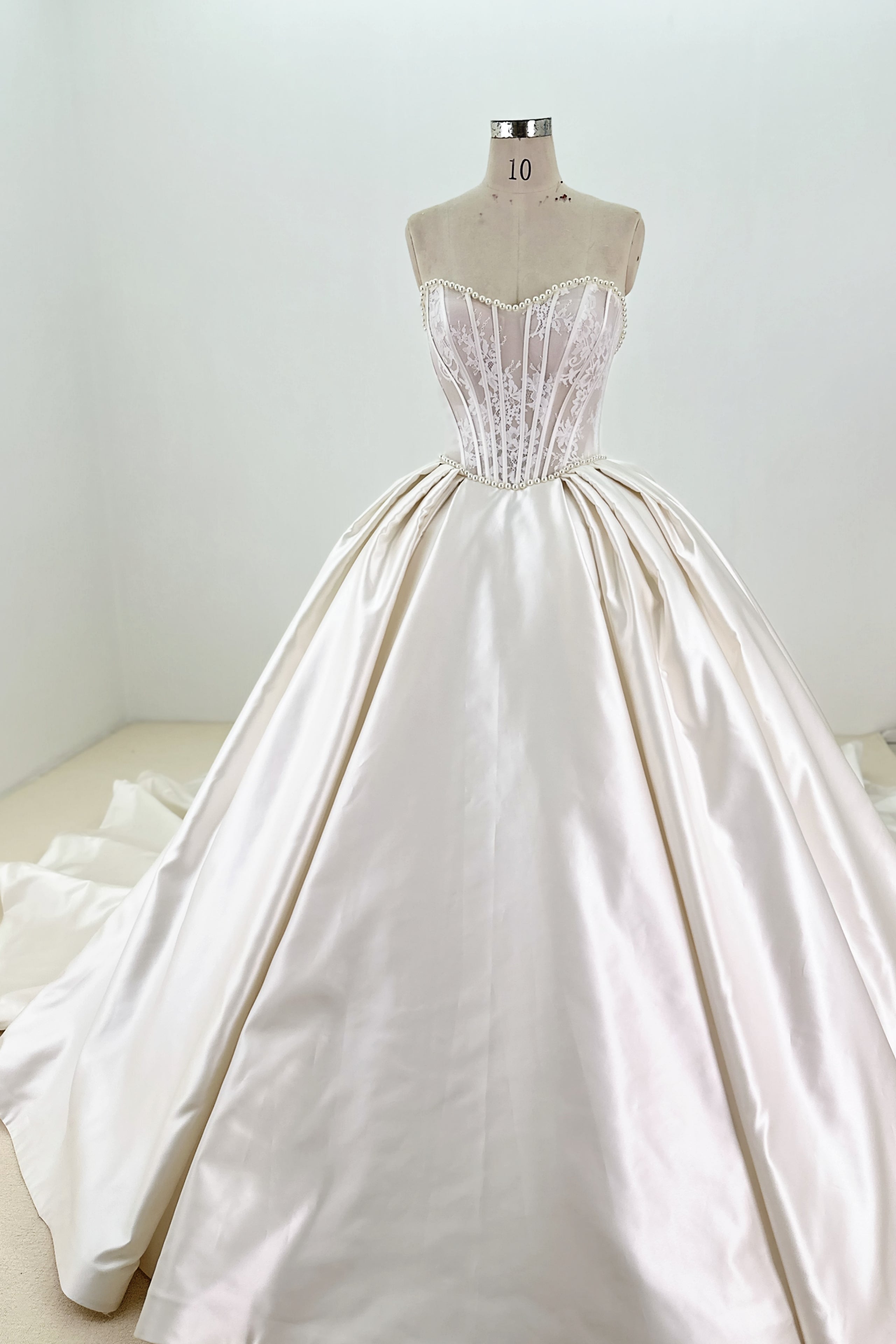 LUXUS SATIN SPITZE BALLKLEID BRAUTKLEID LVB2534
