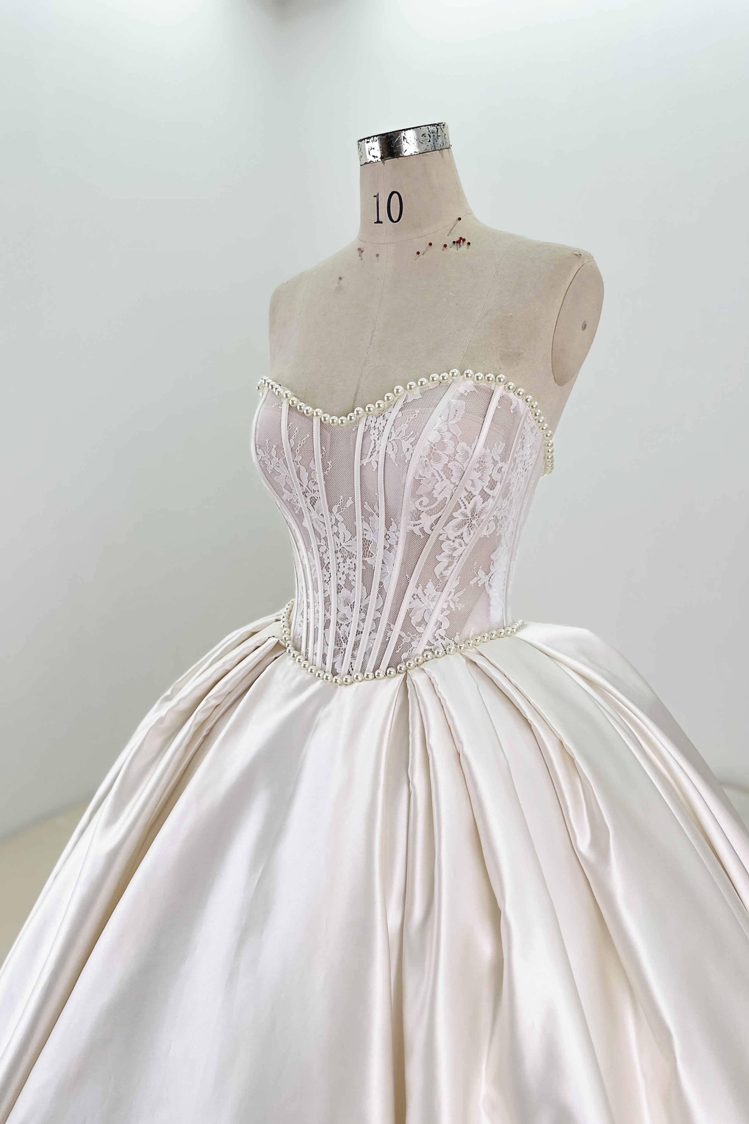 LUXUS SATIN SPITZE BALLKLEID BRAUTKLEID LVB2534