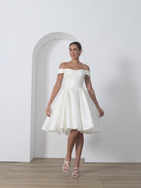 Knielanges  Hochzeitskleid, kurzes Brautkleid LVB2703